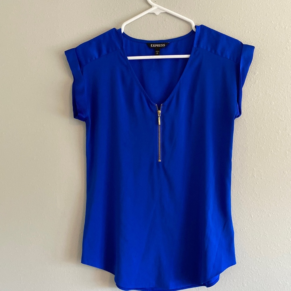 Royal Blue Short Sleeve Blouse